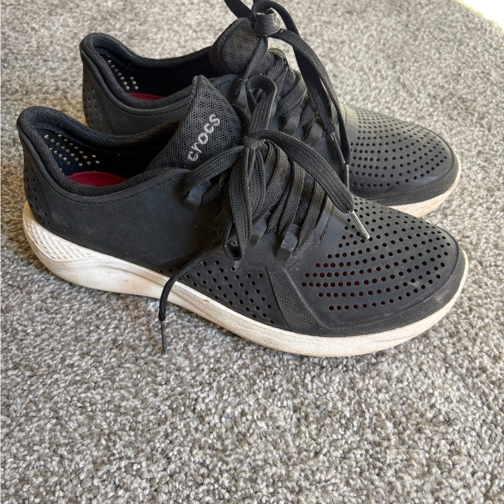 CROCS Black Perforated Sneakers